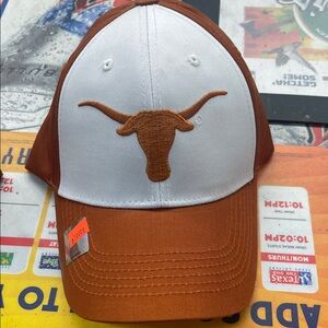 Burnt Orange and White Longhorn Cap